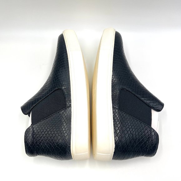 Coconuts By Matisse Womens Black Faux Vegan Snakeskin Leather High Top Sneakers - Picture 8 of 12
